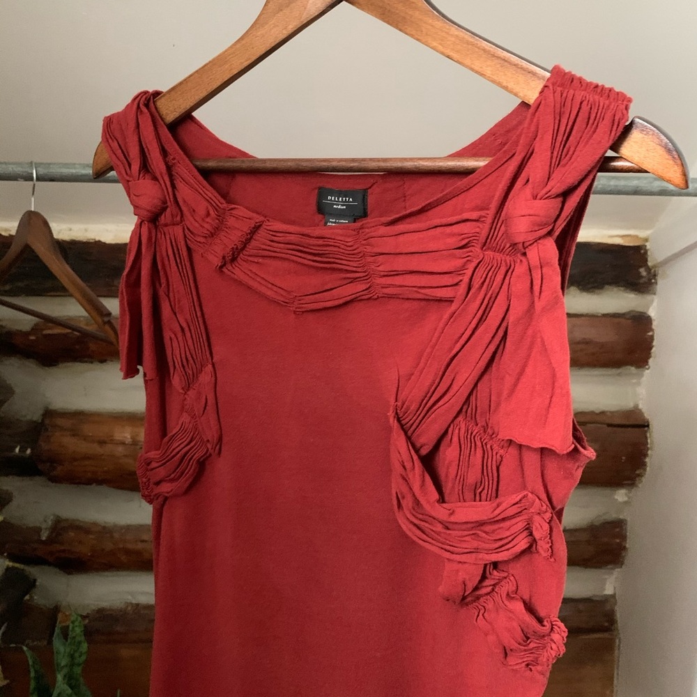🌺3/$20🌺Anthropologie | Deletta Unveiled Red Tank - Picture 2 of 12